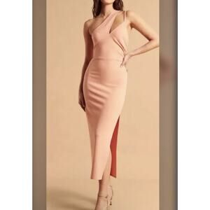 Abercrombie & Fitch NWT Bridesmaid Dress Sz MED Peach Asymmetric‎ Formal Prom